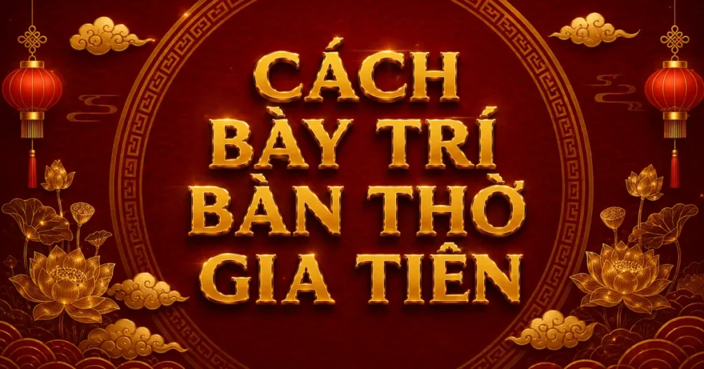 Cách bày trí bàn thờ gia tiên chuẩn phong tục tập quán